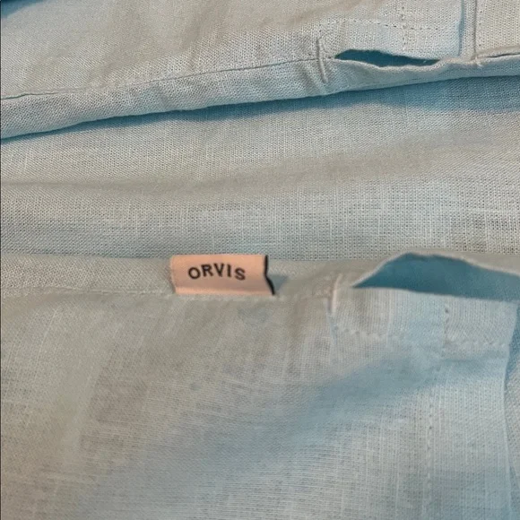 NWT Orvis Linen-Blend Top Button Front Blouse - Picture 5 of 8